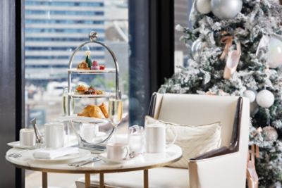 holiday afternoon tea display at The Langham, Chicago